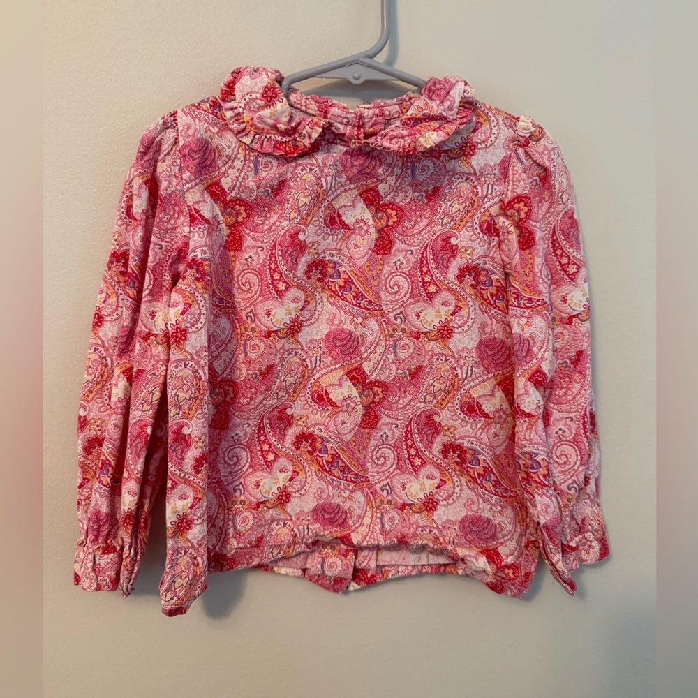 Little English Floral Paisley Long Sleeve Blouse